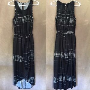 TART blue tie dye maxi midi high low hem dress